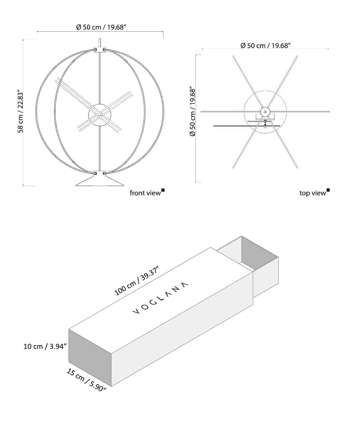 Size chart for Agusto 50